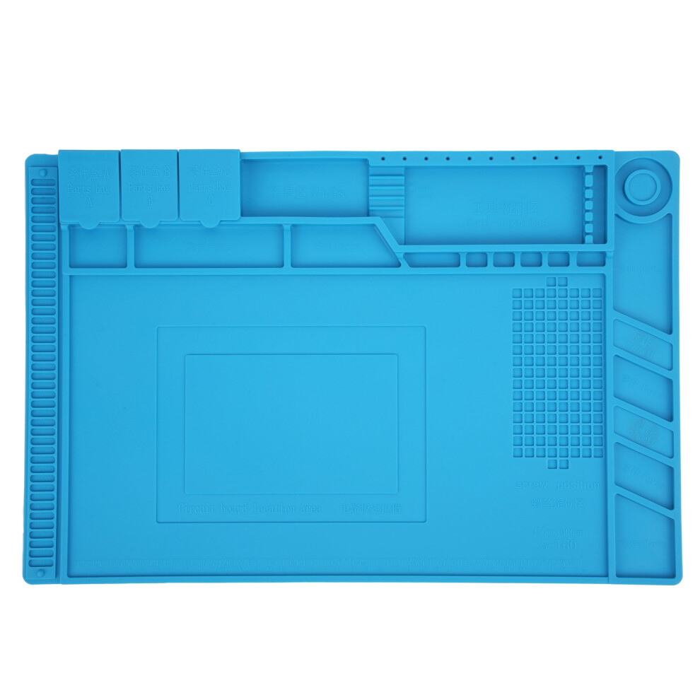 Adjustable Scale Ruler Non Toxic Heat Resistant Silicone Repair Mat With Magnetic Notches Anti Slip Surface For Soldering Station Electronics Repair 9049227999576