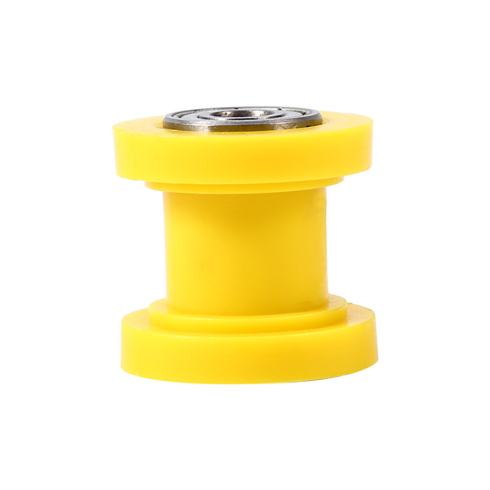 Wear Resistant Chain Roller Guide Wheel Nylon Groove Type Universal Pulley Tensioner Wheel For Motorcycle Pit Dirt Bike Mini Bike Atv Yellow 9071309225006