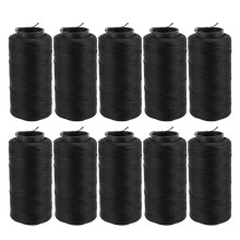 DIY Crafts Waxed Thread, Leather Sewing Waterproof Flat Wax String Sturdy For Hand Sewing Projects Including Shoe Repairing And Bookbinding (Black)