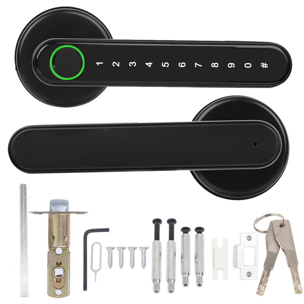 Biometric Fingerprint Door Lock Touchscreen Keypad Bluetooth App Enabled Keyless Entry Lock With Zinc Alloy Construction Multiple Unlock Methods Fast 9049227998326