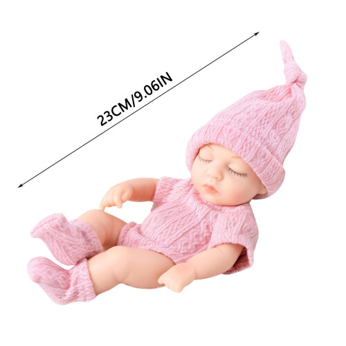Boneca colecionável realista em pose de dormir, figura de 18 cm (7,09 polegadas), feita de vinil macio, ideal para exibição artística e 2