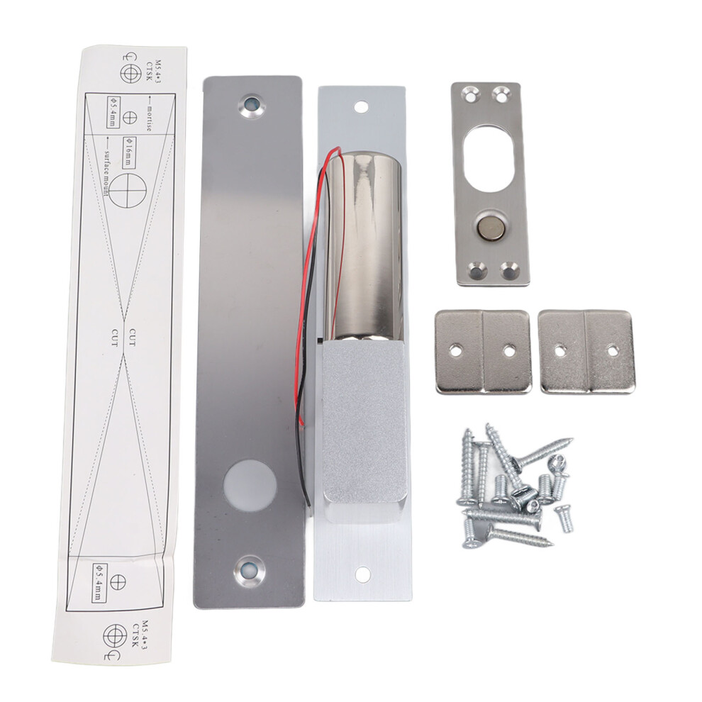 Magnetic Electric Drop Bolt Lock Fail Safe Mode Time Delay Function Stainless Steel Voltage Spike Suppressor Durable Aluminum Lock Body Compact 9071309225907