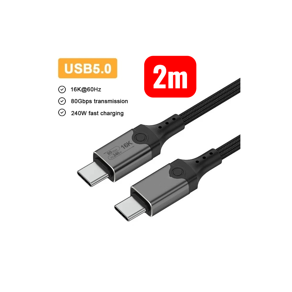 Thunderbolt 5 Usb-C Cable 240W 80Gbps 16K 2M 674026158115