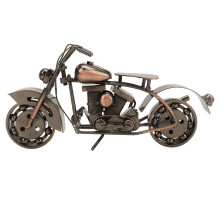 Modello di moto vintage in ferro battuto con vernice metallizzata senza piombo, scultura in ferro fatta a mano per decorazione di casa, scrivania,