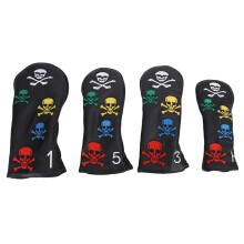 Premium Golf Accessories Skull Design Head Covers Dual Protection Soft Velvet Lining Waterproof Dustproof Model Specific for Drivers Fairways Hybrids