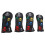 4Pcs Skull PU Golf Head Covers One Size Black 2