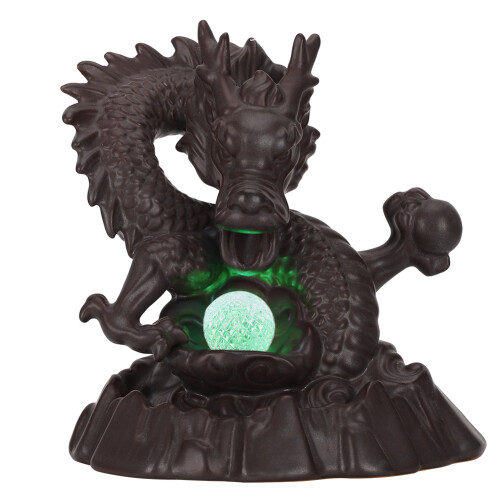 Backflow Ceramic Burner with LED Lights - Lucky Dragon Ornament, 14.5cm 1
