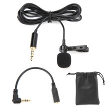 Omnidirectional Mic Ultra Wide Frequency Range Mini Lapel Mic Noise Cancellation Technology3.5mm Audio Jack Plug And Play External Clip On Lavalier