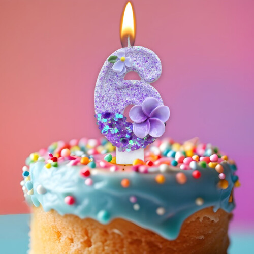 Multicolor Number Candles with Floral Pattern – Easy Insert, Long-Lasting Flame, Compatible with Standard Cake Sizes 2