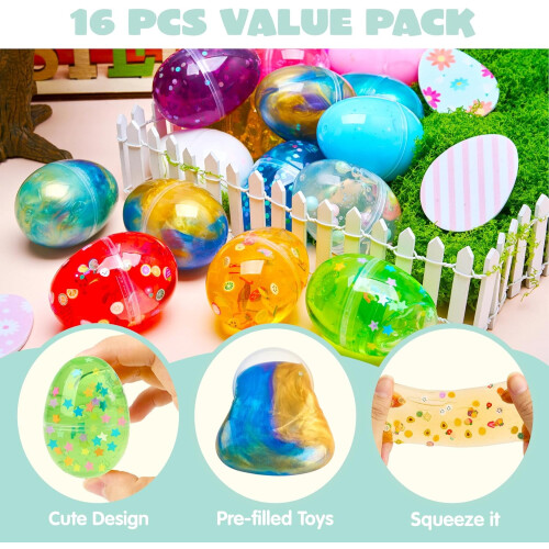 Σετ 16 τεμαχίων πασχαλινών αυγών slime με στυλ Crystal και Galaxy 2