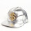 PU Snapback-caps med flat brem, justerbar, sølvfarget 2
