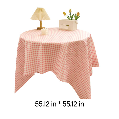 Runde Tischdecke aus strukturiertem Polyester, 55 Zoll 2