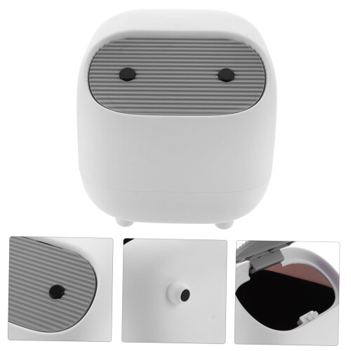 Small Office Trash Can White Abs 1Pack Practical 2