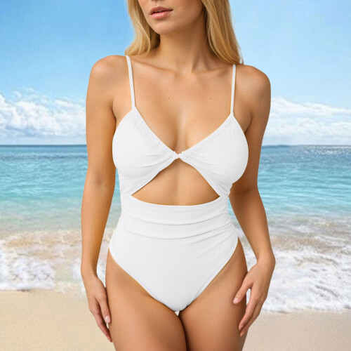 Women's One-Piece Swimsuit with Tummy Control Ruffles 1