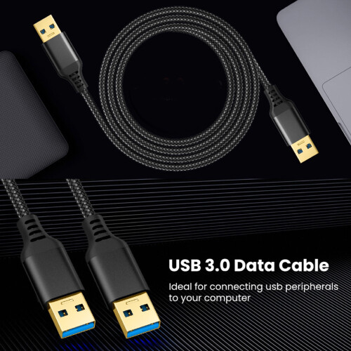 Καλώδιο επέκτασης USB3.0 με πλεξούδα από νάιλον, διπλό αρσενικό άκρο για κάμερα, 1