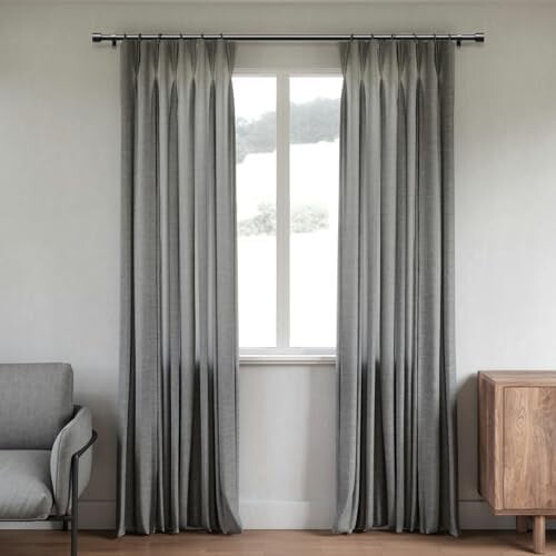 Varão de cortina ajustável preto, 28-48 polegadas (71-122 cm), 1 polegada (2,5 cm), resistente, fácil de instalar, para janelas, varandas e casas 2