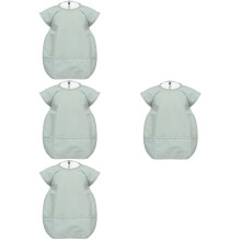 4Pcs Baby Bibs Green Waterproof Sleeveless Bibs for Eating and Feeding