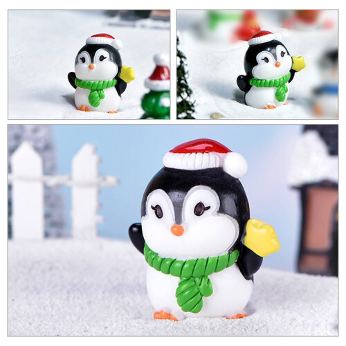 2Pcs Compact Resin Penguin Miniatures for Micro Landscape and Cake Decoration 1