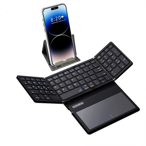 Ergonomic Foldable Keyboard BT3.0 Wireless Keypad With Large Touchpad and Numpad 1