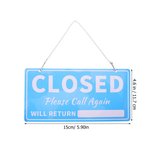 Open Closed Sign for Business Door Sky-blue 1Pack 1