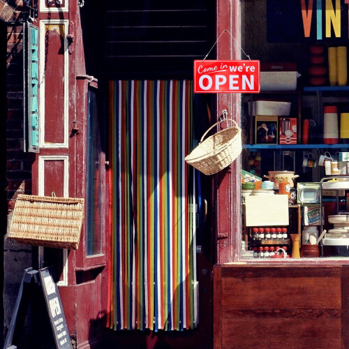 Open Closed Sign for Business Door Sky-blue 1Pack 2