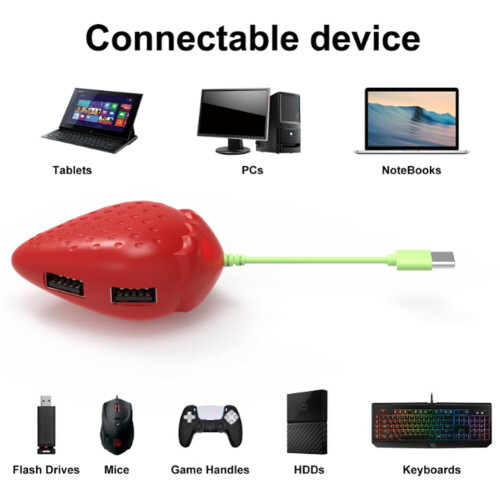 Concentrador USB de plástico de 4 puertos para frutas y verduras. 2