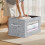 Fabric Storage Bin with Lid and Handles, Clear Window, 1 4