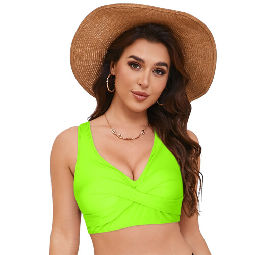 Top de biquíni feminino com bojo push-up e aro, modelo sexy com decote em V. 2