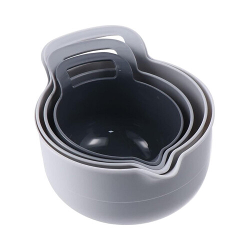 4-Pc Plastic Nesting Mixing Bowl Set, Clear Reusable Snack & Food Storage Bowls, Stackable Egg Beating Bowls | Compatible with KitchenAid Stand 1