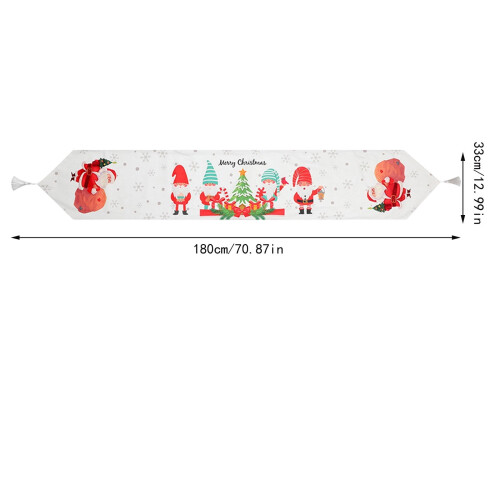 Chemin de table de Noël, imprimé numérique, pompons doux 1