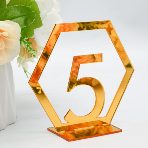 Numéros de table Sunxin 3D or et argent acrylique (12 pièces) 1