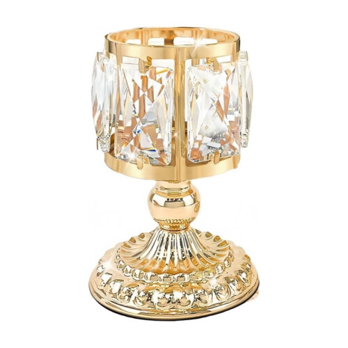 Zlatý křišťálový svícen 15,5 cm 1