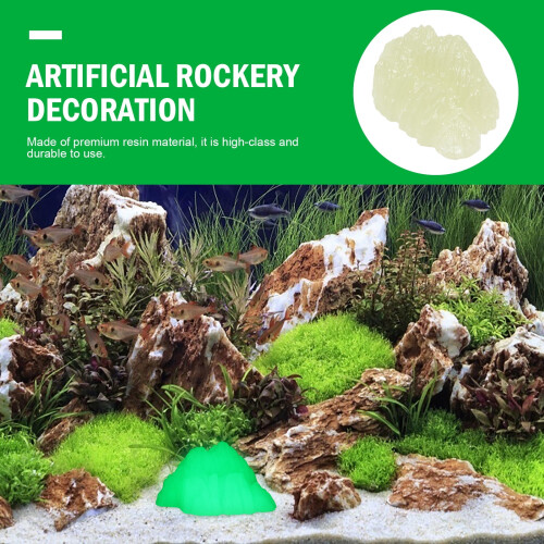 Plastic Aquarium Decor Light Green Night Glow Realistic Design 1Pack 1