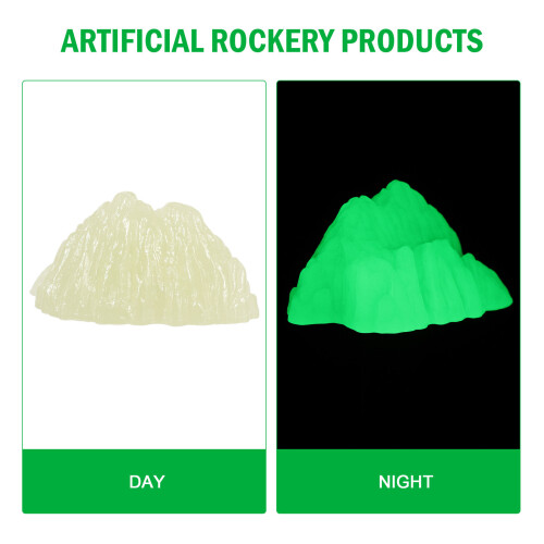 Plastic Aquarium Decor Light Green Night Glow Realistic Design 1Pack 2