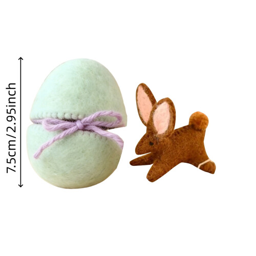 Wool Felt Easter Surprise Eggs with Random Cute Animals – Blind Box Decor, Egg Fillers, Compatible with Easter Crafts 2