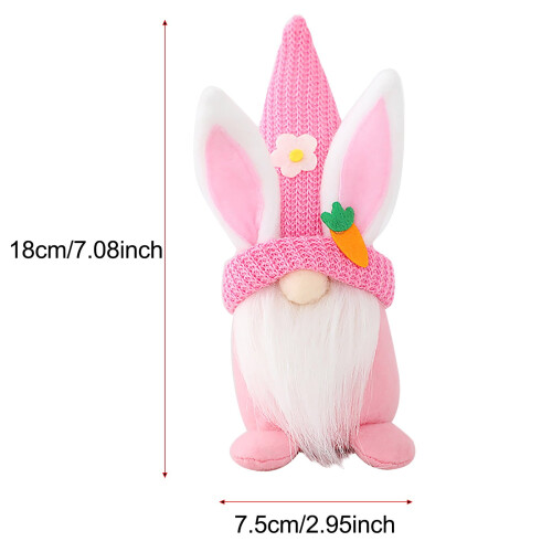 Easter gnome plush doll, handmade bunny faceless ornament, 2