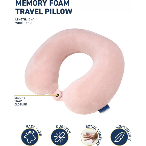 Almohada de viaje en forma de U de espuma viscoelástica con funda polar. 2
