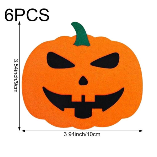 Σετ από 6 σουβέρ κολοκύθας για το Halloween, αντιολισθητικά, ανθεκτικά στη θερμότητα 2