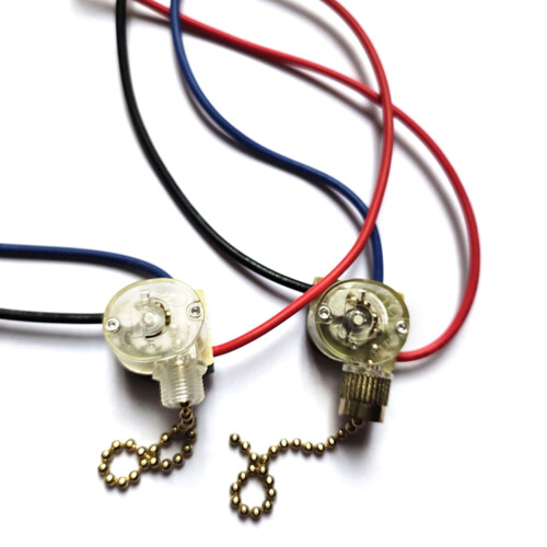 3-Wire Wall Lights Pull Control Replacement Ceiling Fan On-Off Electrical with Pull Cords 2