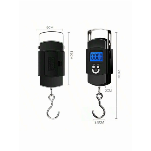 Ψηφιακή ζυγαριά αποσκευών 110lb, φωτιζόμενη οθόνη LCD, απόβαρο, εργονομική λαβή – 1
