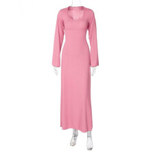 Women's Bodycon Silhouette Maxi Dress U Neck Pure Color Stretchy Fabric Lounge Dress For Daily Casual Date Club Holiday Occasions