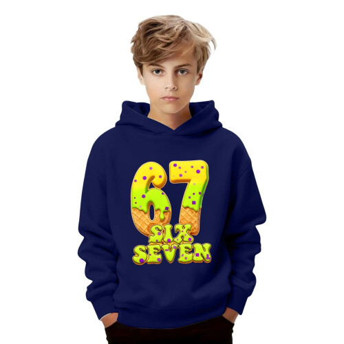 Jungen Kapuzenpullover mit Grafikprint, lässige Pulloverjacke mit Tasche für Kinder und Jugendliche 2