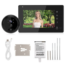 Sonerie digitală cu monitor LCD de 4,3 inci, vizor electronic, vedere nocturnă, cameră IR, unghi de vizualizare larg, detectare a mișcării,