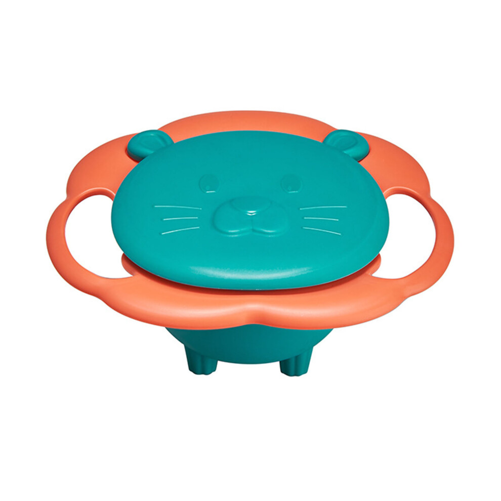 Anti Spill Design Magic Bowl Gyro Bowl360Rotation Food Grade PP Dishwasher Safe Cute Cartoon Animal Design Universal Kids Feeding Tableware