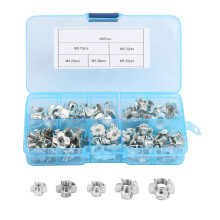 Furniture T Nuts Zinc Plated Carbon Steel Four Pronged Blind Inserts Durable Construction Secure Fit Wood Chipboard Easy Installation Great
