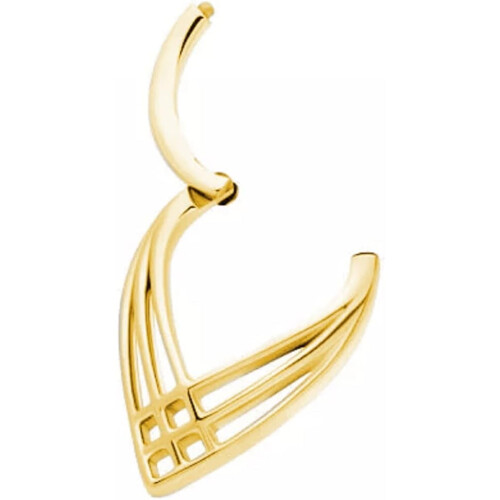 16GA 316L Stainless Steel Triple Cross Pattern Weave Teardrop Shaped Hinged Segment Ring 1