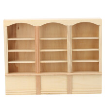 Miniatur-Bücherregal im Maßstab 1:12 aus hochwertigem Holz mit realistischem, elegantem Design, geeignet als Mini-Bücherregal für Puppenhäuser