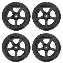 Juego de llantas de plástico duro para coches de carreras RC a escala 1/10. Neumáticos RC de carretera. Neumáticos de goma blanda con inserciones