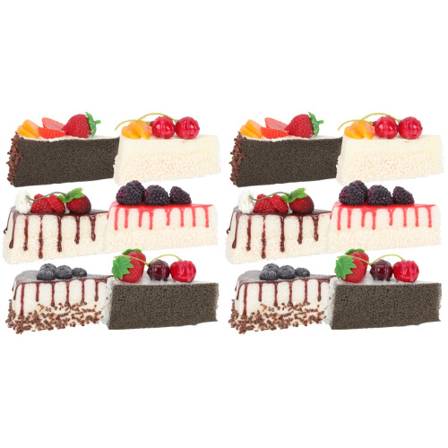 12Pièces Gâteaux Slices Simulés Colorés Pour Éducation Et Décor
