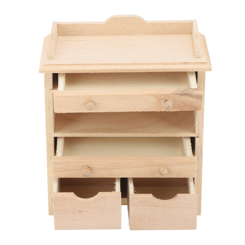 Compact and Portable Mini Wooden Nightstands1: 12Scale Bedside Table Model Solid Wood Smooth Surface Realistic Design Exquisite Craftsmanship